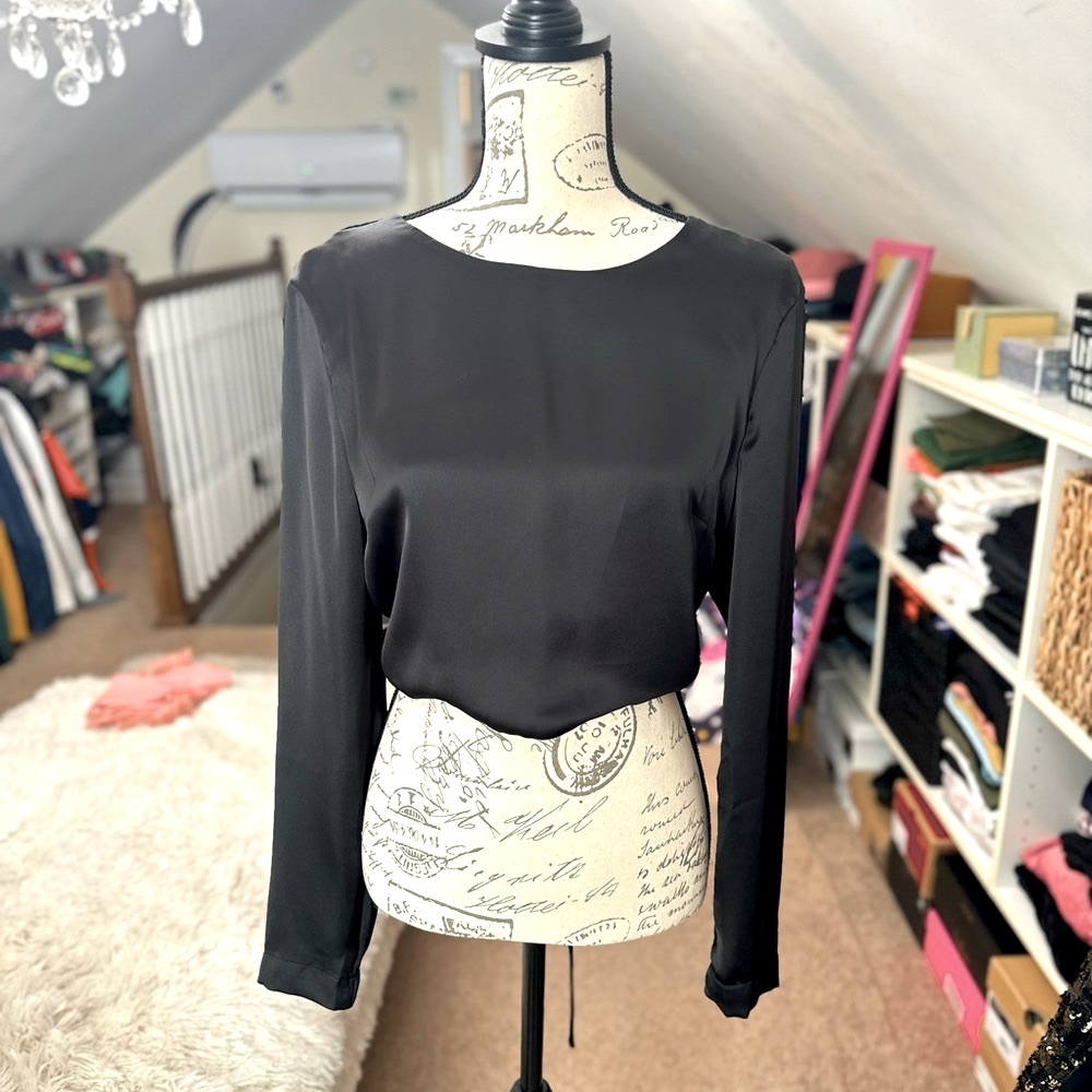 Dynamite - Satin crop - jet black